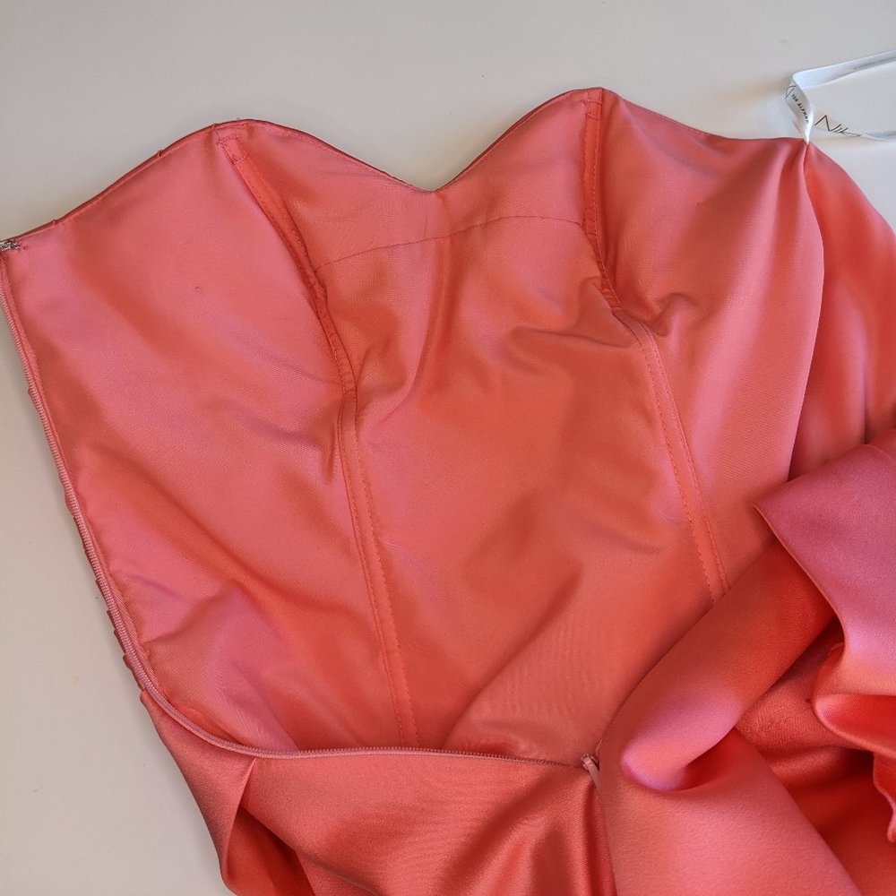 Alfred Angelo Vibrant Pink Strapless Gown - Picture 9 of 13